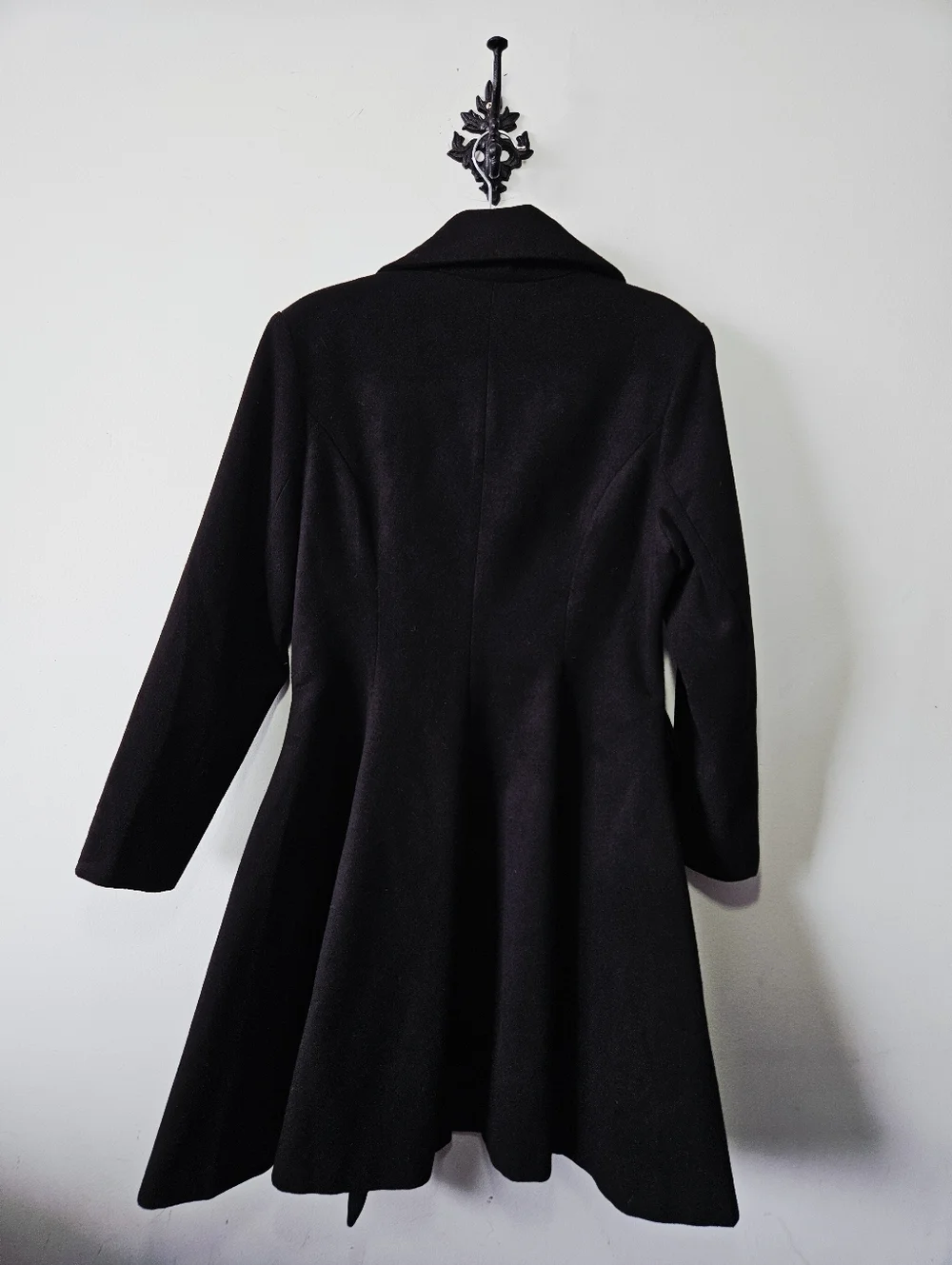 Hell Bunny Vintage Style Milan Coat Size L Black Structured Pea Coat Victorian - Picture 2 of 4